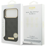 Husa pentru iPhone 17 Pro Max, Guess Hardcase 4G Logo Plate MagSafe (GUHMP17XU4GPRK), negru