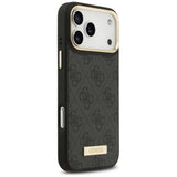 Husa pentru iPhone 17 Pro Max, Guess Hardcase 4G Logo Plate MagSafe (GUHMP17XU4GPRK), negru