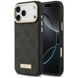 Husa pentru iPhone 17 Pro Max, Guess Hardcase 4G Logo Plate MagSafe (GUHMP17XU4GPRK), negru