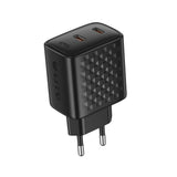 Incarcator retea Lito (LC22), 2x Type-C Output, PD45W, GaN, PC Fireproof, EU Plug, negru