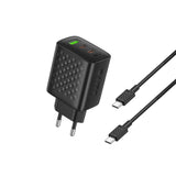 Incarcator retea Lito (LC25T), cu Type-C Cable Included, 2x Type-C, USB Output, PD65W, GaN, PC Fireproof, EU Plug, negru