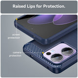 Husa pentru OPPO Reno13 F 4G, Techsuit Carbon Silicone, albastru