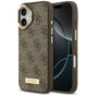 Husa pentru iPhone 17, Guess Hardcase 4G Logo Plate MagSafe (GUHMP17SU4GPRW), maro