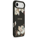 Husa pentru iPhone 17 Air, Guess Grained Flowers MagSafe (GUHMP17MPGNMPLMK), negru