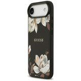 Husa pentru iPhone 17 Air, Guess Grained Flowers MagSafe (GUHMP17MPGNMPLMK), negru