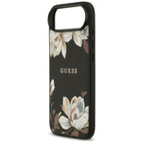 Husa pentru iPhone 17 Air, Guess Grained Flowers MagSafe (GUHMP17MPGNMPLMK), negru