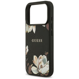 Husa pentru iPhone 17 Pro, Guess Grained Flowers MagSafe (GUHMP17LPGNMPLMK), negru