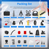 Techsuit Accessory Kit CamQuest 50in1 (SA50), pentru GoPro Hero, Sjcam, Action Cameras, cu Carrying Case, Negru
