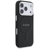 Husa pentru iPhone 17 Pro, Guess Hardcase Classic Logo MagSafe (GUHMP17LPSAREGSK), negru