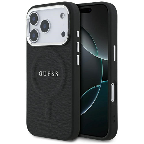 Husa pentru iPhone 17 Pro, Guess Hardcase Classic Logo MagSafe (GUHMP17LPSAREGSK), negru