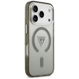 Husa pentru iPhone 17 Pro, Guess IML Gradient Triangle Logo MagSafe (GUHMP17LHGTMLCGA), kaki