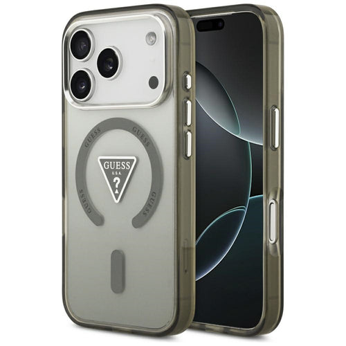 Husa pentru iPhone 17 Pro, Guess IML Gradient Triangle Logo MagSafe (GUHMP17LHGTMLCGA), kaki