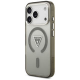 Husa pentru iPhone 17 Pro, Guess IML Gradient Triangle Logo MagSafe (GUHMP17LHGTMLCGA), kaki