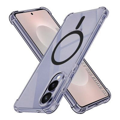 Husa pentru Samsung Galaxy S25 Edge, Techsuit Shockproof Clear Silicone MagSafe, fumuriu