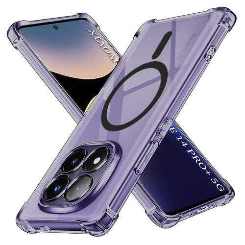 Husa pentru Xiaomi Redmi Note 14 Pro+ 5G, Techsuit Shockproof Clear Silicone MagSafe, fumuriu