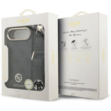 Husa pentru iPhone 17 Air, Guess 4G Strass Logo cu Big Strap Metal Button MagSafe (GUHMP17MP4G4DCSK), negru