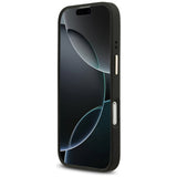 Husa pentru iPhone 17, Guess 4G Strass Logo cu Big Strap Metal Button MagSafe (GUHMP17SP4G4DCSK), negru