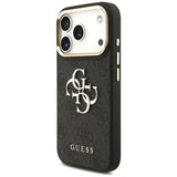 Husa pentru iPhone 17 Pro, Guess Big 4G Classic Logo cu Big Strap Metal Buttons (GUHCP17LP4G4BCSK), negru