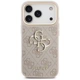 Husa pentru iPhone 17 Pro, Guess Big 4G Classic Logo cu Big Strap Metal Buttons (GUHCP17LP4G4BCSP), roz