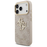 Husa pentru iPhone 17 Pro, Guess Big 4G Classic Logo cu Big Strap Metal Buttons (GUHCP17LP4G4BCSP), roz