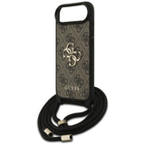 Husa pentru iPhone 17 Air, Guess Crossbody Cord 4G Big Logo (GUHCP17MP4GMGCRW), maro