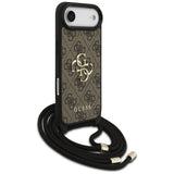 Husa pentru iPhone 17 Air, Guess Crossbody Cord 4G Big Logo (GUHCP17MP4GMGCRW), maro
