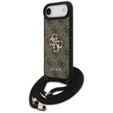 Husa pentru iPhone 17 Air, Guess Crossbody Cord 4G Big Logo (GUHCP17MP4GMGCRW), maro