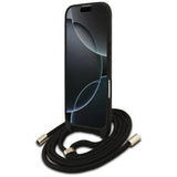 Husa pentru iPhone 17 Air, Guess Crossbody Cord 4G Big Logo (GUHCP17MP4GMGCRW), maro