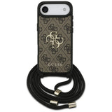Husa pentru iPhone 17 Air, Guess Crossbody Cord 4G Big Logo (GUHCP17MP4GMGCRW), maro
