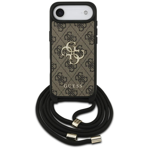 Husa pentru iPhone 17 Air, Guess Crossbody Cord 4G Big Logo (GUHCP17MP4GMGCRW), maro