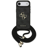Husa pentru iPhone 17 Air, Guess Crossbody Cord 4G Big Logo (GUHCP17MP4GMGCRK), negru