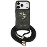 Husa pentru iPhone 17 Pro, Guess Crossbody Cord 4G Big Logo (GUHCP17LP4GMGCRK), negru