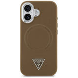 Husa pentru iPhone 17, Guess Hardcase Triangle Logo MagSafe (GUHMP17SPSDTSCMW), maro