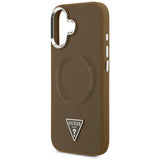 Husa pentru iPhone 17, Guess Hardcase Triangle Logo MagSafe (GUHMP17SPSDTSCMW), maro