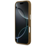 Husa pentru iPhone 17, Guess Hardcase Triangle Logo MagSafe (GUHMP17SPSDTSCMW), maro