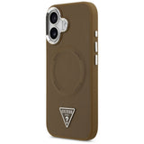 Husa pentru iPhone 17, Guess Hardcase Triangle Logo MagSafe (GUHMP17SPSDTSCMW), maro