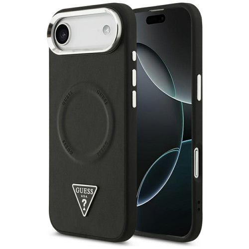 Husa pentru iPhone 17 Air, Guess Hardcase Triangle Logo MagSafe (GUHMP17MPSDTSCMK), negru