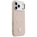 Husa pentru iPhone 17 Pro Max, Guess Hardcase Triangle Logo MagSafe (GUHMP17XPSDTSCMP), roz