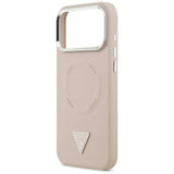 Husa pentru iPhone 17 Pro Max, Guess Hardcase Triangle Logo MagSafe (GUHMP17XPSDTSCMP), roz
