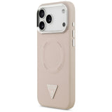 Husa pentru iPhone 17 Pro Max, Guess Hardcase Triangle Logo MagSafe (GUHMP17XPSDTSCMP), roz