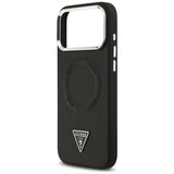 Husa pentru iPhone 17 Pro Max, Guess Hardcase Triangle Logo MagSafe (GUHMP17XPSDTSCMK), negru