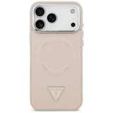 Husa pentru iPhone 17 Pro, Guess Hardcase Triangle Logo MagSafe (GUHMP17LPSDTSCMP), roz
