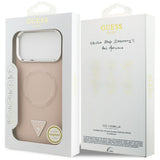 Husa pentru iPhone 17 Pro, Guess Hardcase Triangle Logo MagSafe (GUHMP17LPSDTSCMP), roz