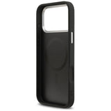 Husa pentru iPhone 17 Pro, Guess Hardcase Triangle Logo MagSafe (GUHMP17LPSDTSCMK), negru