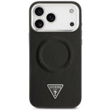 Husa pentru iPhone 17 Pro, Guess Hardcase Triangle Logo MagSafe (GUHMP17LPSDTSCMK), negru