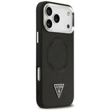 Husa pentru iPhone 17 Pro, Guess Hardcase Triangle Logo MagSafe (GUHMP17LPSDTSCMK), negru
