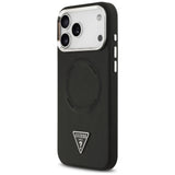 Husa pentru iPhone 17 Pro, Guess Hardcase Triangle Logo MagSafe (GUHMP17LPSDTSCMK), negru