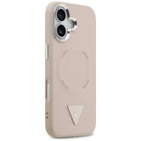 Husa pentru iPhone 17, Guess Hardcase Triangle Logo MagSafe (GUHMP17SPSDTSCMP), roz