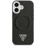 Husa pentru iPhone 17, Guess Hardcase Triangle Logo MagSafe (GUHMP17SPSDTSCMK), negru
