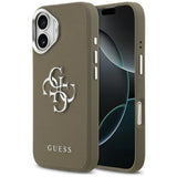 Husa pentru iPhone 17, Guess Hardcase Grained Big 4G Classic Logo (GUHCP17SPG4SMCEW), maro